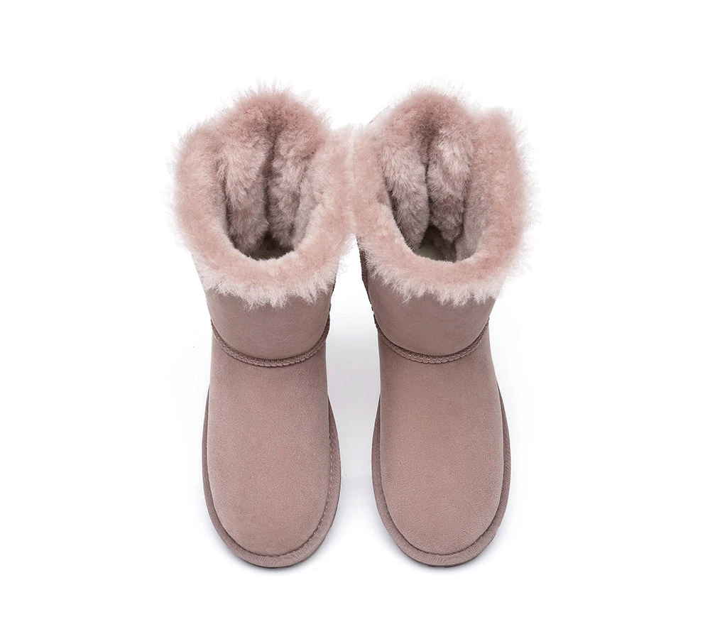 Women Boots Double Baily Short Back Bow Sheepskin Wool 9 Women Boots Double Baily Short Back Bow Sheepskin Wool - Image 7