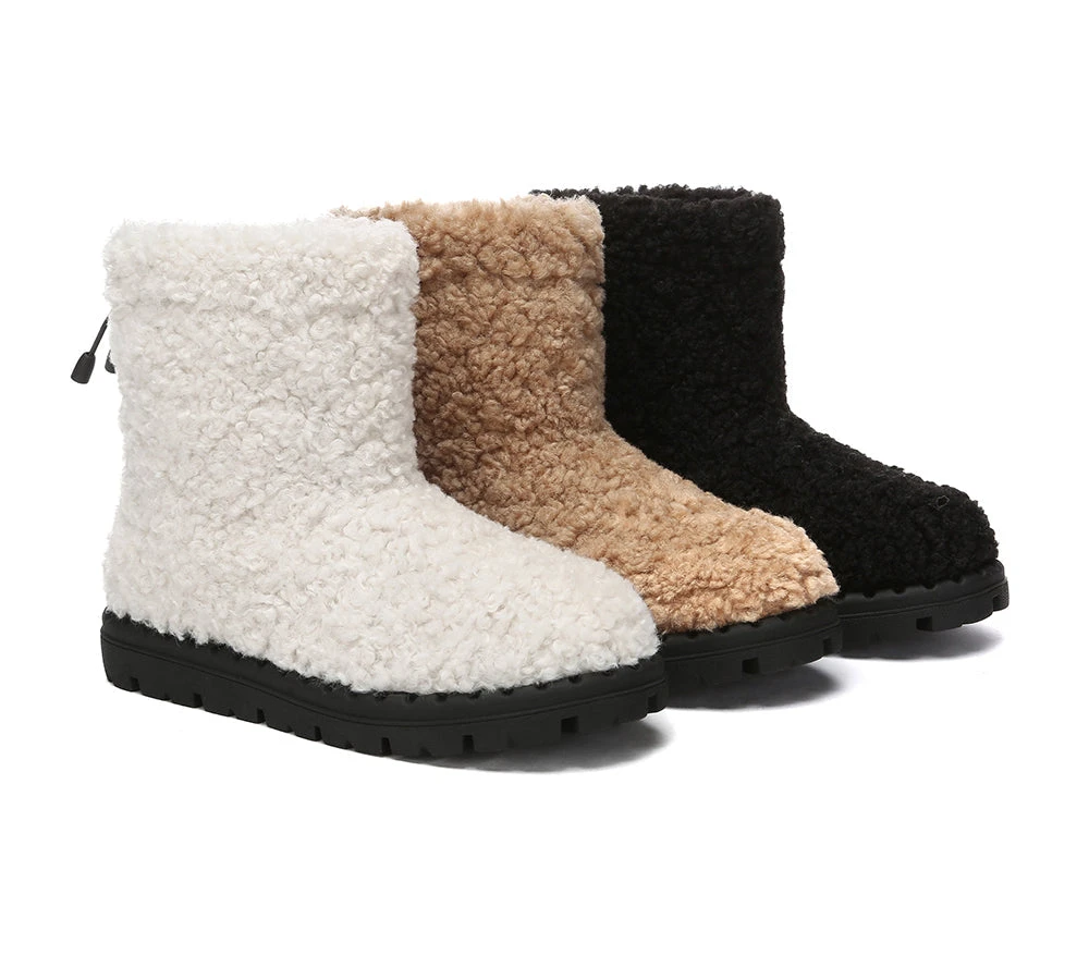UGG Sheepskin Wool Plush Drawstring Boots Peggy 3 UGG Sheepskin Wool Plush Drawstring Boots Peggy
