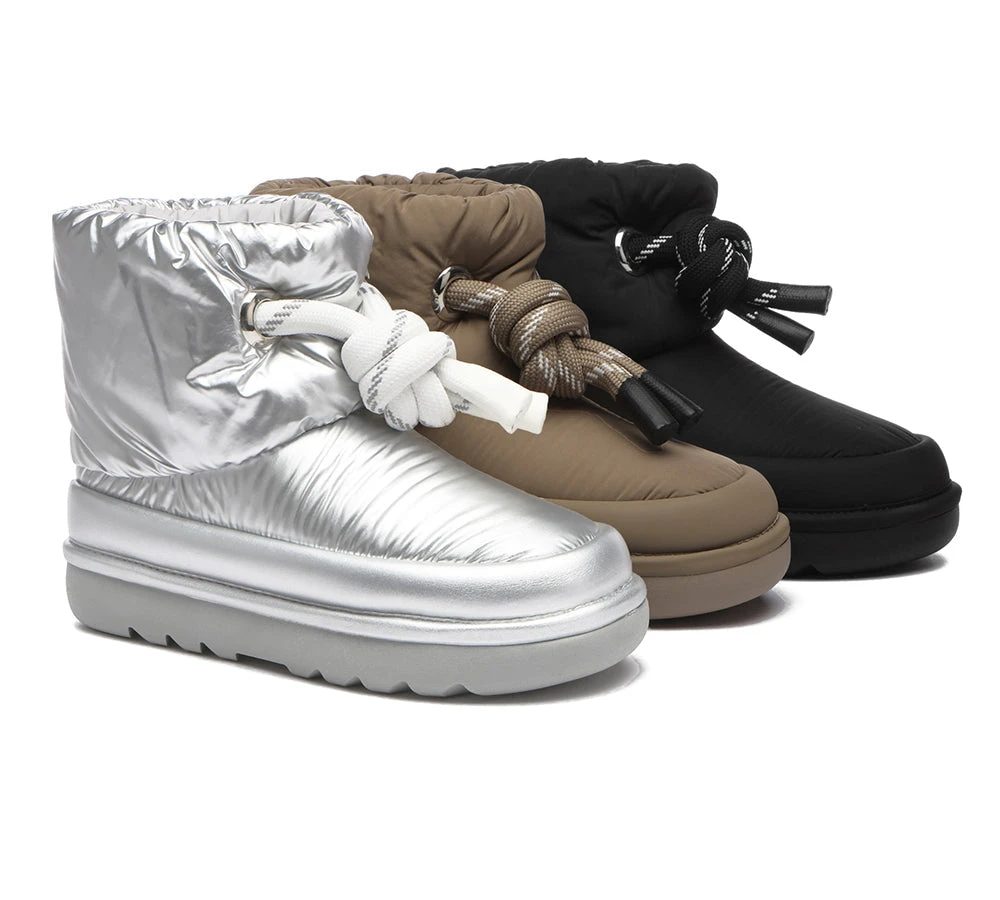 UGG Boots Women Sheepskin Wool Waterproof Adjustable Drawstring Ankle Boots Delabra 3 UGG Boots Women Sheepskin Wool Waterproof Adjustable Drawstring Ankle Boots Delabra