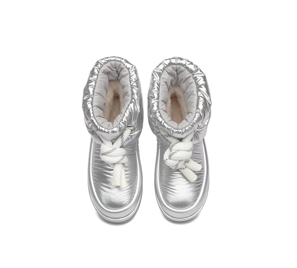 UGG Boots Women Sheepskin Wool Waterproof Adjustable Drawstring Ankle Boots Delabra 21 UGG Boots Women Sheepskin Wool Waterproof Adjustable Drawstring Ankle Boots Delabra - Image 19