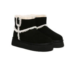 UGG Women Sheepskin Wool Shearling Lined Ankle Boots Schunck Platform -Shoe Store ugg boots everau ugg women sheepskin wool shearling lined ankle boots schunck platform 9