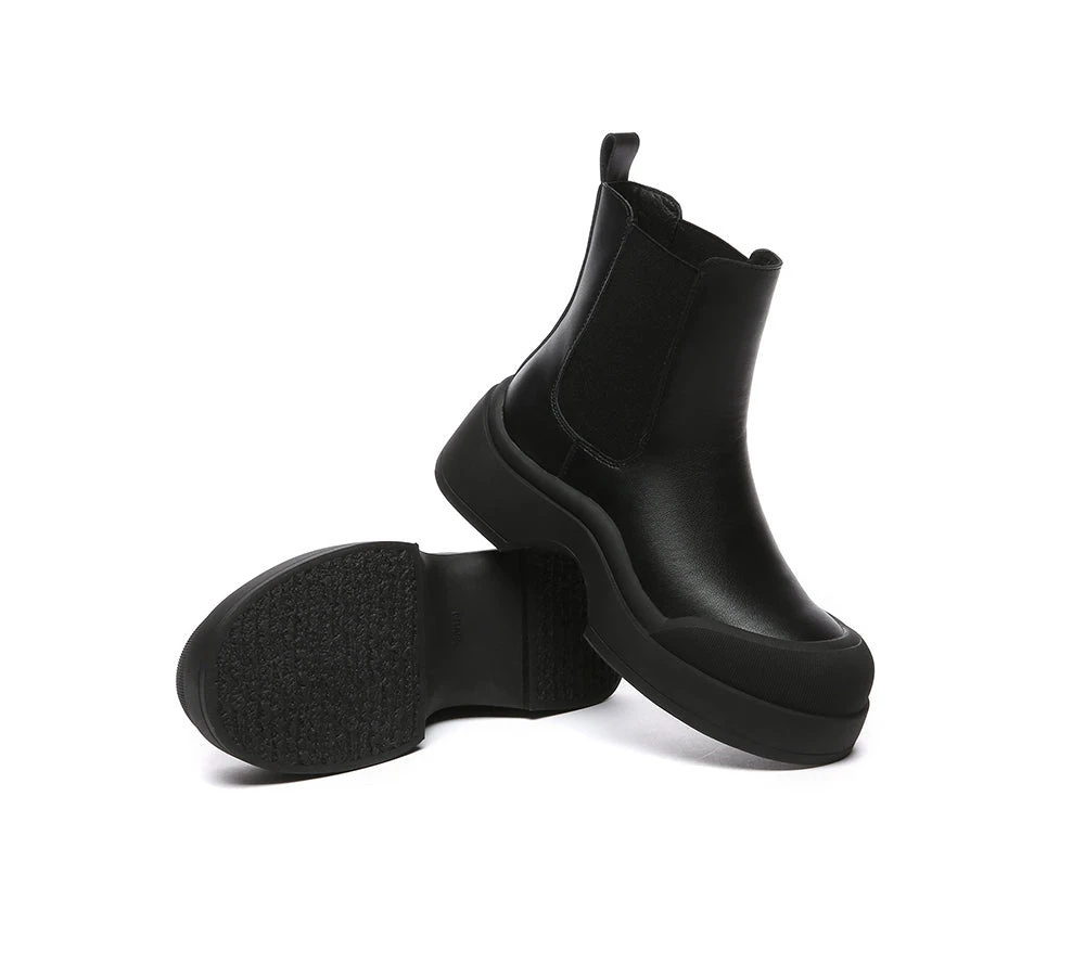 Women Leather Ankle Chunky Boots Mindy 13 Women Leather Ankle Chunky Boots Mindy - Image 11