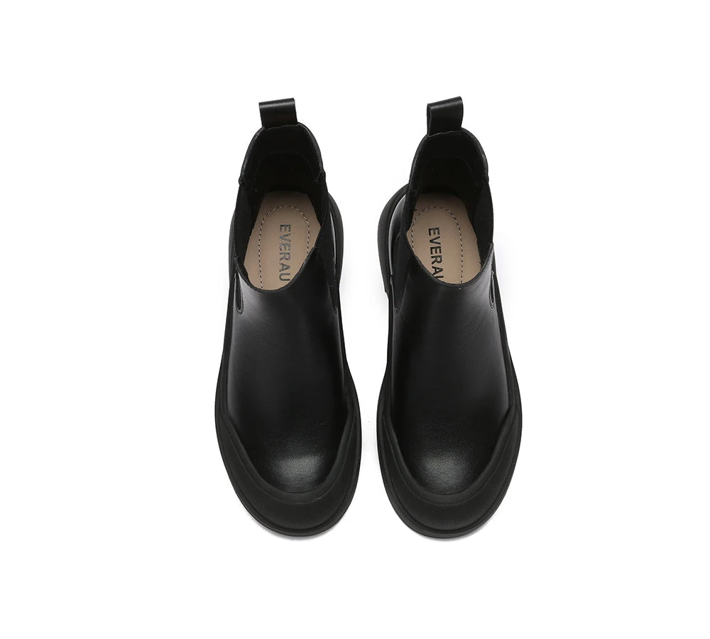 Women Leather Ankle Chunky Boots Mindy 16 Women Leather Ankle Chunky Boots Mindy - Image 14