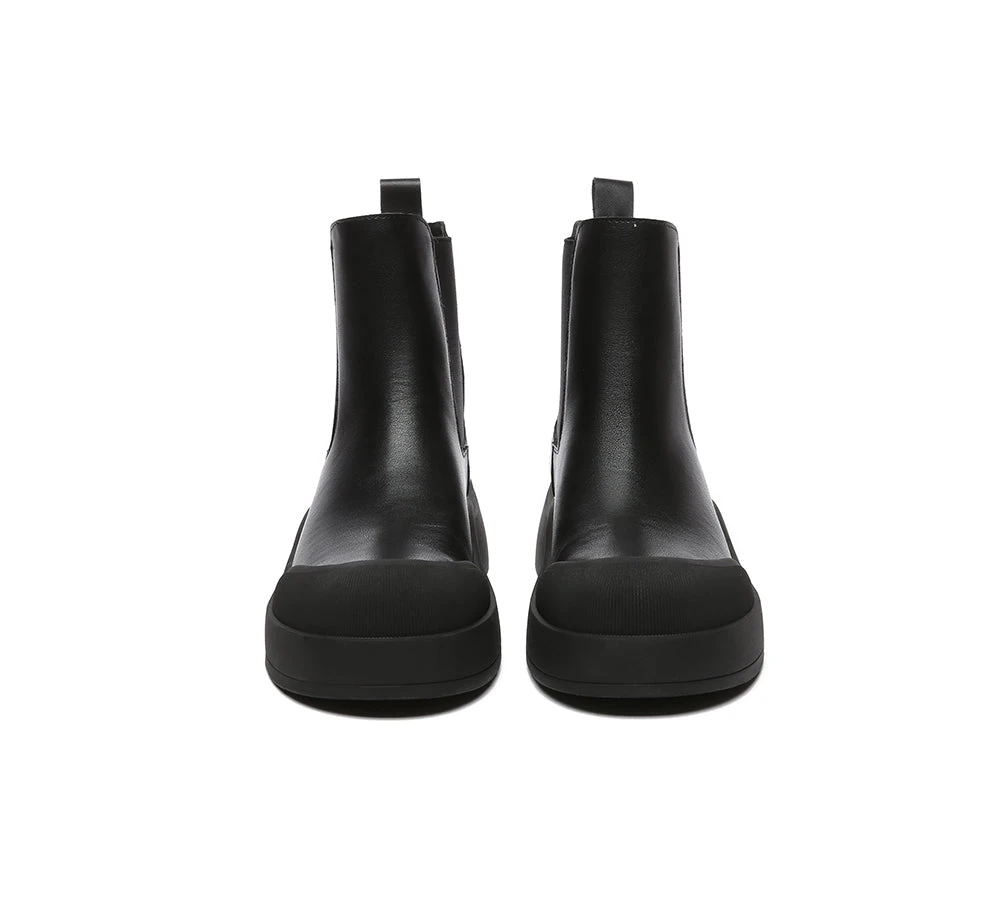 Women Leather Ankle Chunky Boots Mindy 17 Women Leather Ankle Chunky Boots Mindy - Image 15