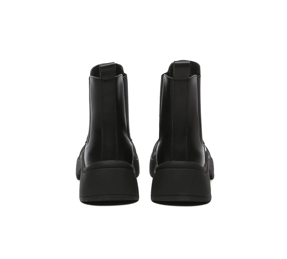 Women Leather Ankle Chunky Boots Mindy 18 Women Leather Ankle Chunky Boots Mindy - Image 16