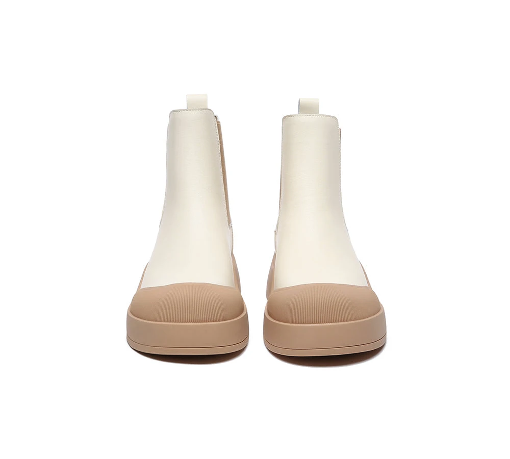 Women Leather Ankle Chunky Boots Mindy 10 Women Leather Ankle Chunky Boots Mindy - Image 8