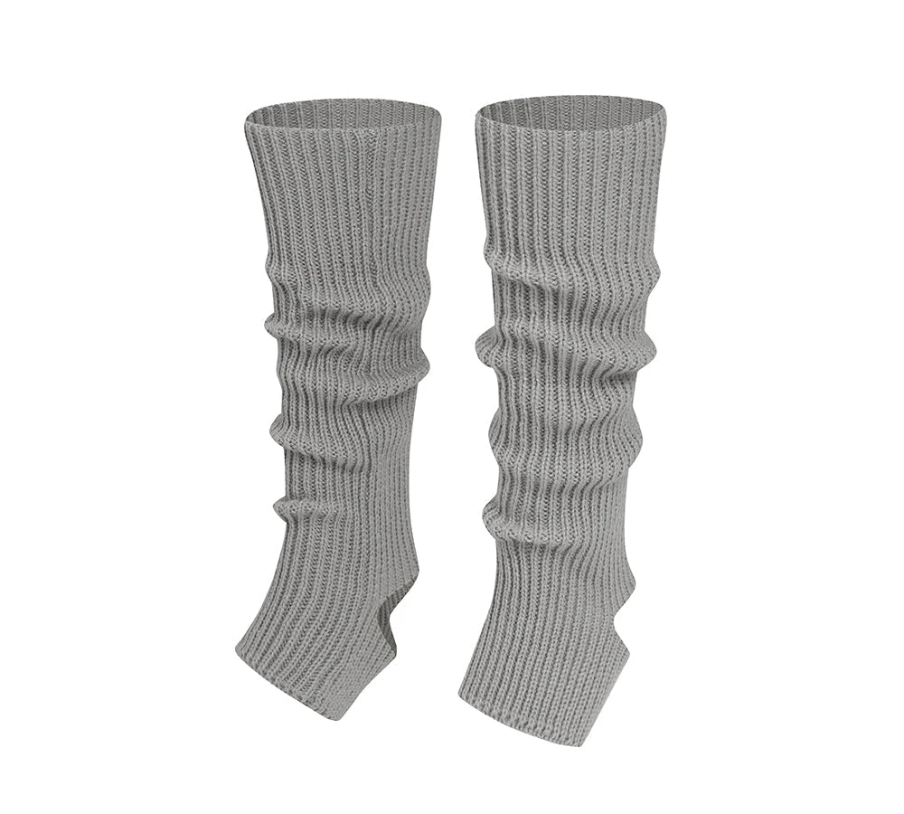 Women Stretchy Ribbed Knit Stirrup Leg Warmers 5 Women Stretchy Ribbed Knit Stirrup Leg Warmers - Image 3