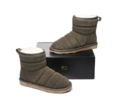 Women Mini Sheepskin Wool Boots Puffer -Shoe Store ugg boots mini sheepskin boots women puffer 13