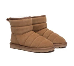 Women Mini Sheepskin Wool Boots Puffer -Shoe Store ugg boots mini sheepskin boots women puffer 25