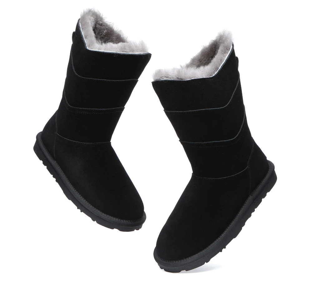 Premium Australian Sheepskin Tall Boots Women Swanston 3 Panel 14 Premium Australian Sheepskin Tall Boots Women Swanston 3 Panel - Image 12