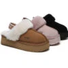 UGG Slippers Women Sheepskin Wool Removable Strap Slingback Slippers Muffin Platform -Shoe Store ugg boots removable strap slingback ugg slippers women muffin platform 1