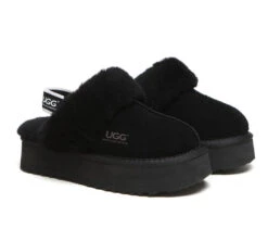UGG Slippers Women Sheepskin Wool Removable Strap Slingback Slippers Muffin Platform 32 UGG Slippers Women Sheepskin Wool Removable Strap Slingback Slippers Muffin Platform -Shoe Store ugg boots removable strap slingback ugg slippers women muffin platform 11