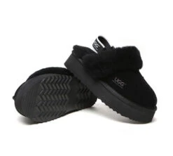 UGG Slippers Women Sheepskin Wool Removable Strap Slingback Slippers Muffin Platform 35 UGG Slippers Women Sheepskin Wool Removable Strap Slingback Slippers Muffin Platform -Shoe Store ugg boots removable strap slingback ugg slippers women muffin platform 13