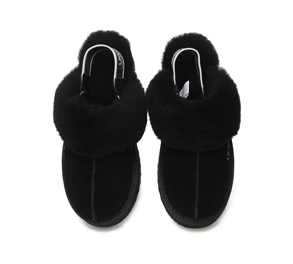 UGG Slippers Women Sheepskin Wool Removable Strap Slingback Slippers Muffin Platform 15 UGG Slippers Women Sheepskin Wool Removable Strap Slingback Slippers Muffin Platform - Image 13