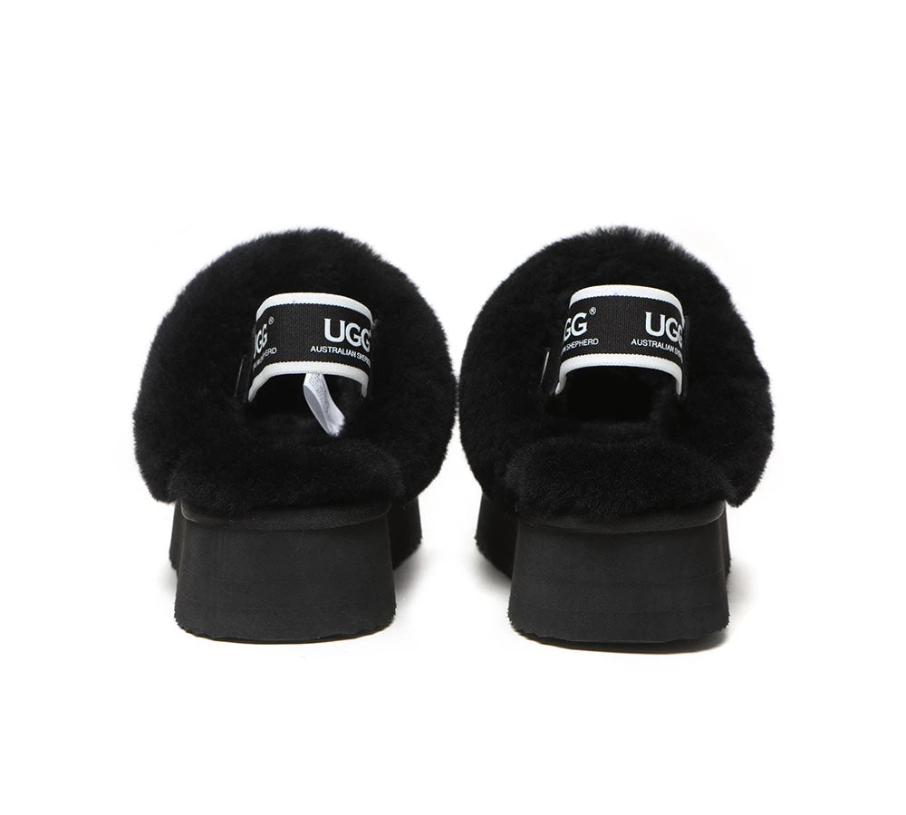 UGG Slippers Women Sheepskin Wool Removable Strap Slingback Slippers Muffin Platform 20 UGG Slippers Women Sheepskin Wool Removable Strap Slingback Slippers Muffin Platform - Image 18