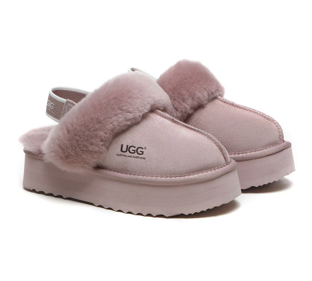 UGG Slippers Women Sheepskin Wool Removable Strap Slingback Slippers Muffin Platform 17 UGG Slippers Women Sheepskin Wool Removable Strap Slingback Slippers Muffin Platform - Image 15