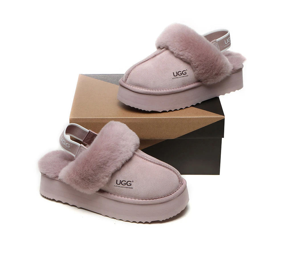 UGG Slippers Women Sheepskin Wool Removable Strap Slingback Slippers Muffin Platform 19 UGG Slippers Women Sheepskin Wool Removable Strap Slingback Slippers Muffin Platform - Image 17