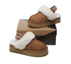 UGG Slippers Women Sheepskin Wool Removable Strap Slingback Slippers Muffin Platform 27 UGG Slippers Women Sheepskin Wool Removable Strap Slingback Slippers Muffin Platform -Shoe Store ugg boots removable strap slingback ugg slippers women muffin platform 3