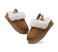 UGG Slippers Women Sheepskin Wool Removable Strap Slingback Slippers Muffin Platform 28 UGG Slippers Women Sheepskin Wool Removable Strap Slingback Slippers Muffin Platform -Shoe Store ugg boots removable strap slingback ugg slippers women muffin platform 6