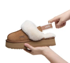 UGG Slippers Women Sheepskin Wool Removable Strap Slingback Slippers Muffin Platform 31 UGG Slippers Women Sheepskin Wool Removable Strap Slingback Slippers Muffin Platform -Shoe Store ugg boots removable strap slingback ugg slippers women muffin platform 8