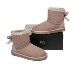 UGG Boots Women Sheepskin Wool Mini Back Single Bow Classic Boots -Shoe Store ugg boots sheepskin mini back single bow women boots 4