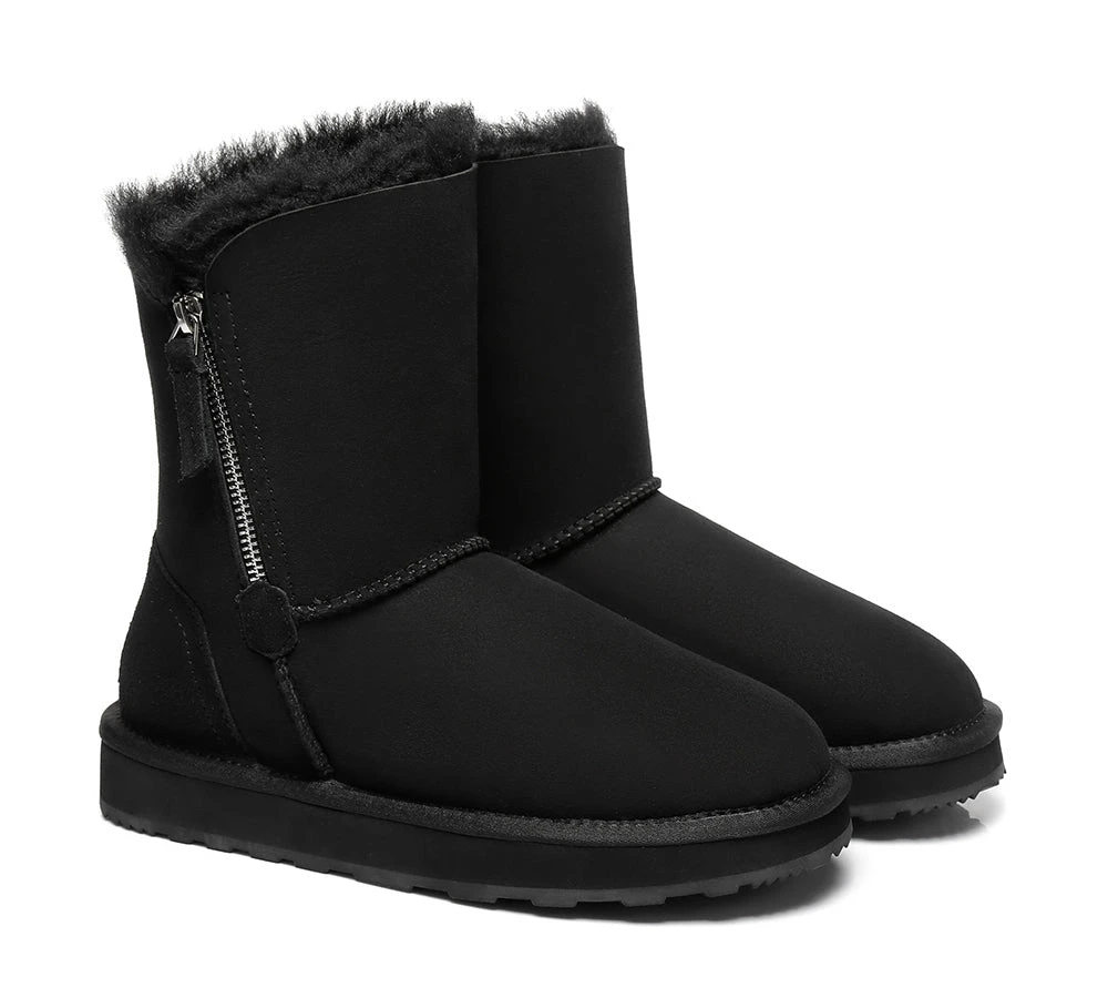 Sheepskin Zipper Short Women Boots Zipporah 15 Sheepskin Zipper Short Women Boots Zipporah - Image 13