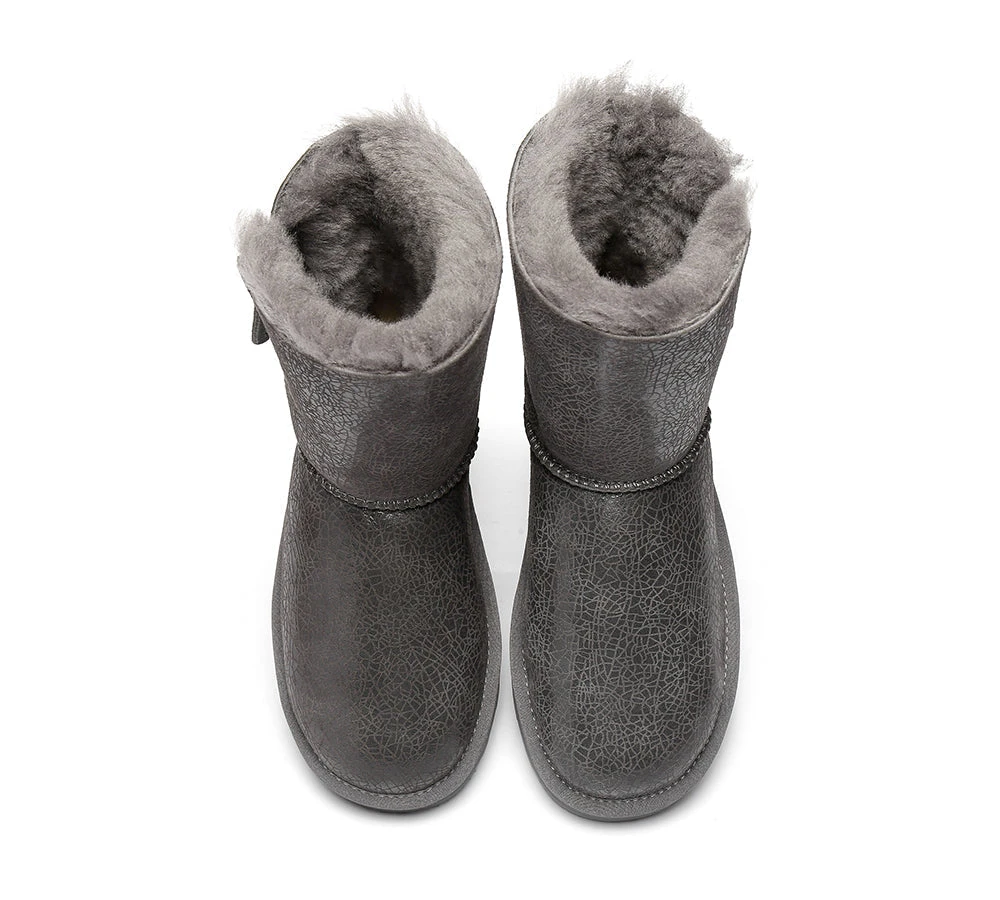 Sheepskin Zipper Short Women Boots Zipporah 8 Sheepskin Zipper Short Women Boots Zipporah - Image 6