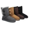 Twin Button Short Sheepskin Wool Water Resistant Boots -Shoe Store ugg boots twin button short sheepskin boots 1