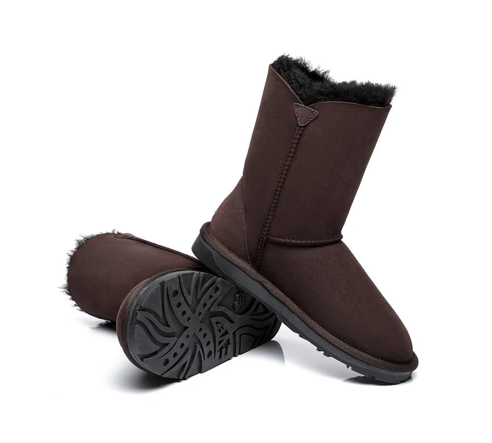 Twin Button Short Sheepskin Wool Water Resistant Boots 12 Twin Button Short Sheepskin Wool Water Resistant Boots - Image 10