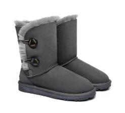 Twin Button Short Sheepskin Wool Water Resistant Boots 36 Twin Button Short Sheepskin Wool Water Resistant Boots -Shoe Store ugg boots twin button short sheepskin boots 16