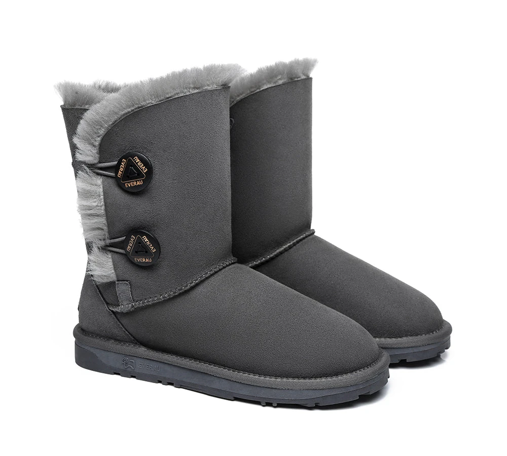 Twin Button Short Sheepskin Wool Water Resistant Boots 17 Twin Button Short Sheepskin Wool Water Resistant Boots - Image 15