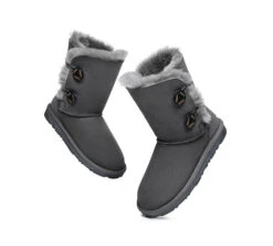 Twin Button Short Sheepskin Wool Water Resistant Boots 39 Twin Button Short Sheepskin Wool Water Resistant Boots -Shoe Store ugg boots twin button short sheepskin boots 19