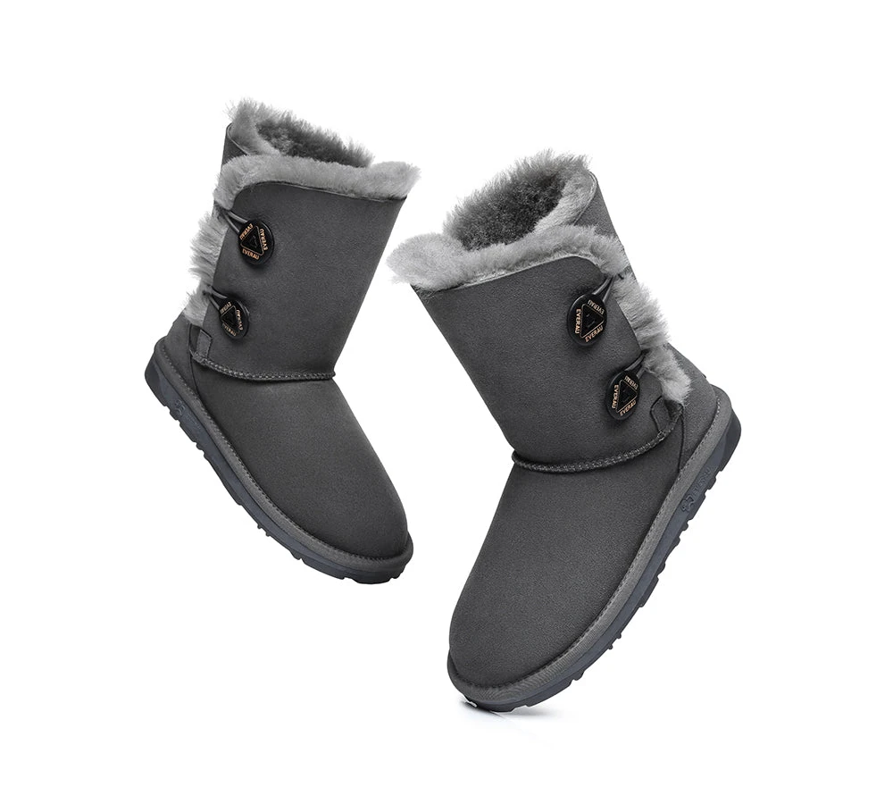 Twin Button Short Sheepskin Wool Water Resistant Boots 20 Twin Button Short Sheepskin Wool Water Resistant Boots - Image 18