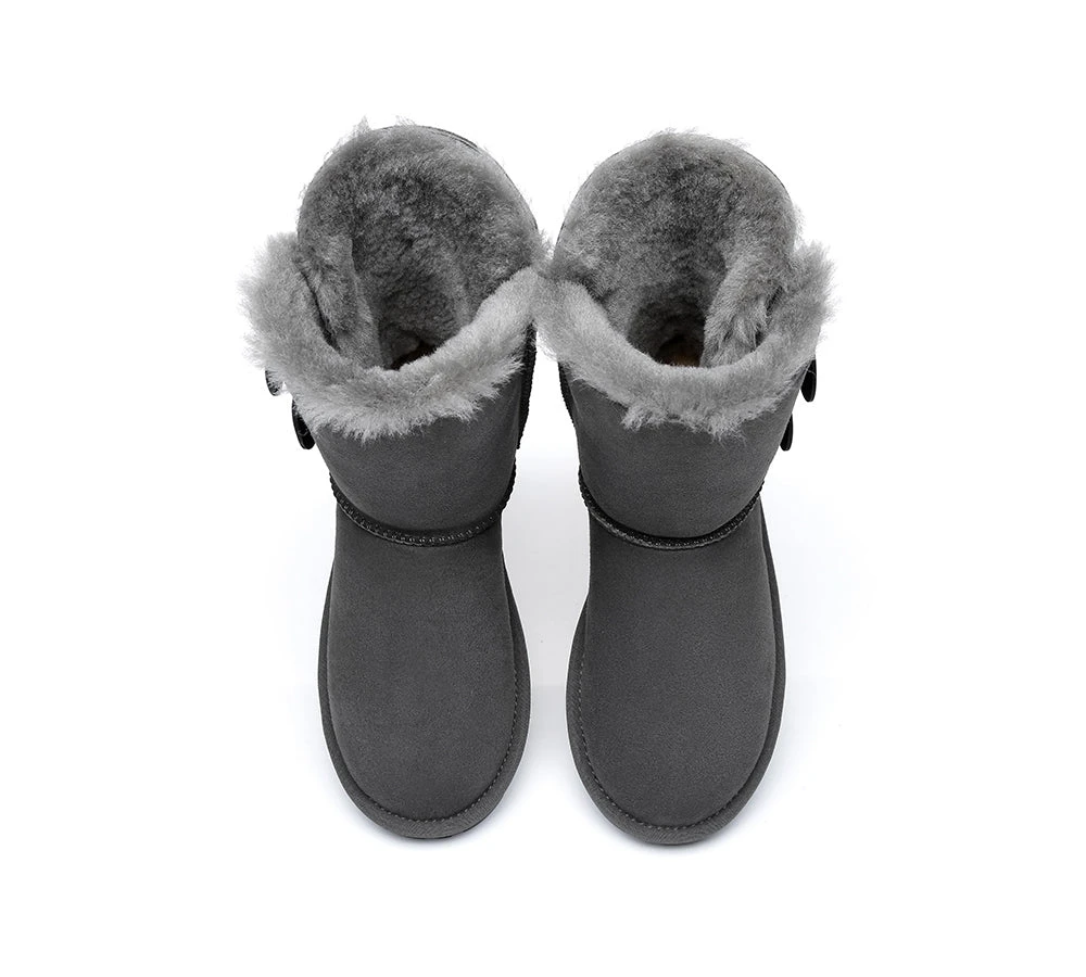 Twin Button Short Sheepskin Wool Water Resistant Boots 21 Twin Button Short Sheepskin Wool Water Resistant Boots - Image 19