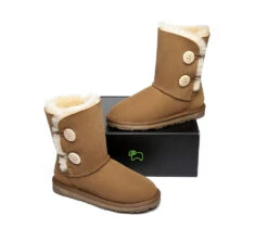 Twin Button Short Sheepskin Wool Water Resistant Boots 26 Twin Button Short Sheepskin Wool Water Resistant Boots -Shoe Store ugg boots twin button short sheepskin boots 3