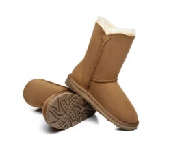 Twin Button Short Sheepskin Wool Water Resistant Boots 25 Twin Button Short Sheepskin Wool Water Resistant Boots -Shoe Store ugg boots twin button short sheepskin boots 4