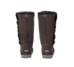 Australian Premium Double Face Sheepskin Tall Triple Button Water Resistant Boots -Shoe Store ugg boots ugg boots australia double face sheepskin tall triple button boots 26