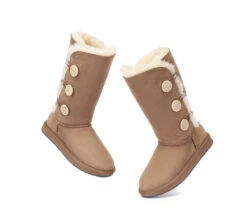 Australian Premium Double Face Sheepskin Tall Triple Button Water Resistant Boots -Shoe Store ugg boots ugg boots australia double face sheepskin tall triple button boots 5