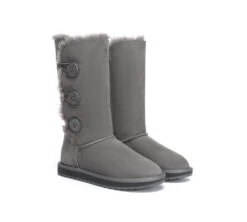Australian Premium Double Face Sheepskin Tall Triple Button Water Resistant Boots -Shoe Store ugg boots ugg boots australia double face sheepskin tall triple button boots 9