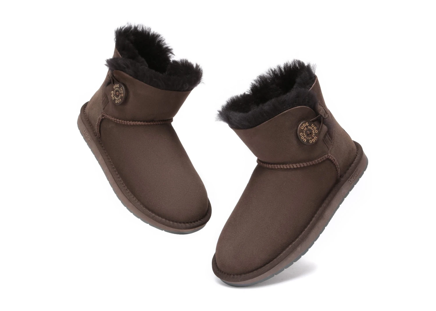 Australia Premium Double Face Sheepskin Water Resistant Mini Button Boots 20 Australia Premium Double Face Sheepskin Water Resistant Mini Button Boots - Image 18