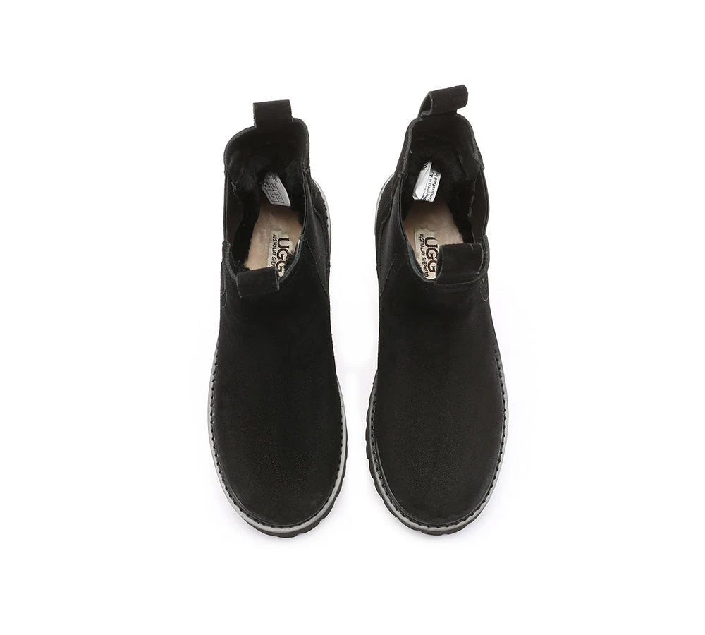 UGG Boots Sheepskin Wool Suede Chelsea Block Heel Chana 20 UGG Boots Sheepskin Wool Suede Chelsea Block Heel Chana - Image 18