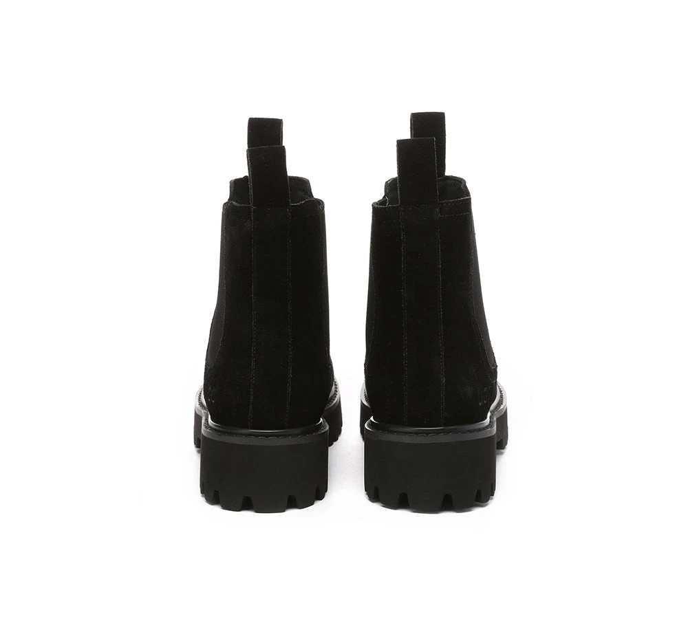 UGG Boots Sheepskin Wool Suede Chelsea Block Heel Chana 21 UGG Boots Sheepskin Wool Suede Chelsea Block Heel Chana - Image 19