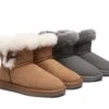 Tiara Fluffy Top Women Mini UGG Boots -Shoe Store ugg boots ugg boots mini women tiara sheepskin horn toggle closure 1