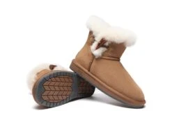 Tiara Fluffy Top Women Mini UGG Boots 18 Tiara Fluffy Top Women Mini UGG Boots -Shoe Store ugg boots ugg boots mini women tiara sheepskin horn toggle closure 3
