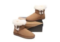 Tiara Fluffy Top Women Mini UGG Boots 19 Tiara Fluffy Top Women Mini UGG Boots -Shoe Store ugg boots ugg boots mini women tiara sheepskin horn toggle closure 4