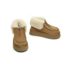 Sheepskin Wool Collar Zipper Platform Mini Ankle Boots 14 Sheepskin Wool Collar Zipper Platform Mini Ankle Boots -Shoe Store ugg boots ugg boots sheepskin wool ankle mini zip platform 5