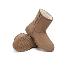 Women Men Sheepskin Wool Zipper Short Outdoor Boots -Shoe Store ugg boots ugg boots sheepskin wool zipper short outdoor boots 2