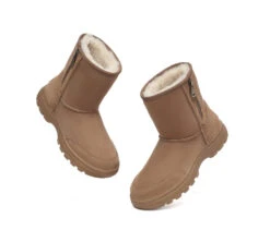 Women Men Sheepskin Wool Zipper Short Outdoor Boots -Shoe Store ugg boots ugg boots sheepskin wool zipper short outdoor boots 4