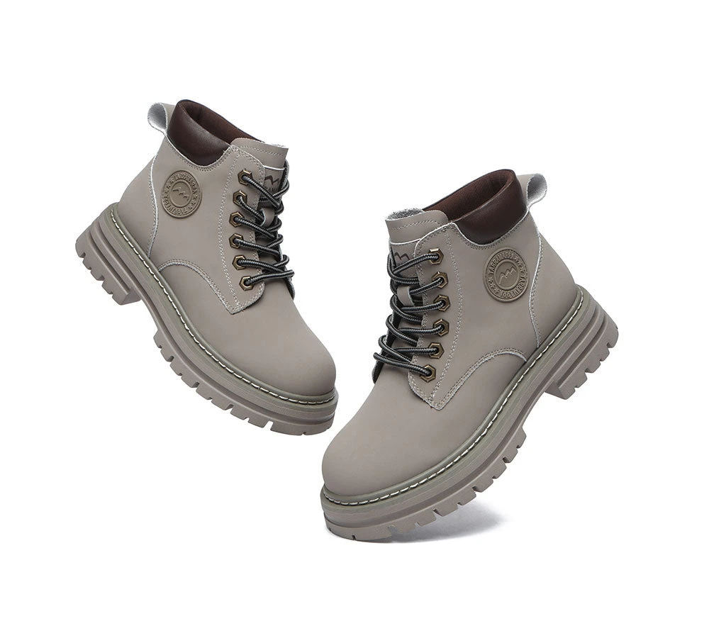 Women Leather Boots Wool Lining Lace-Up Aubrey 13 Women Leather Boots Wool Lining Lace-Up Aubrey - Image 11