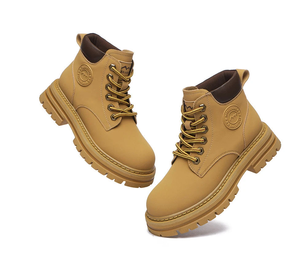 Women Leather Boots Wool Lining Lace-Up Aubrey 7 Women Leather Boots Wool Lining Lace-Up Aubrey - Image 5